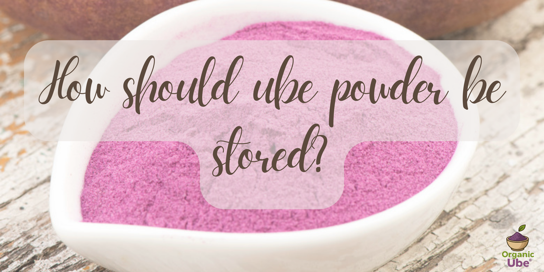 How should ube powder be stored?